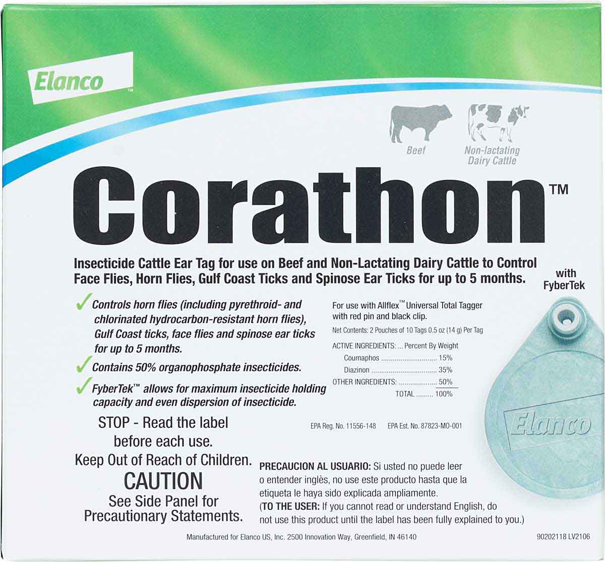 Bayer Corathon Insecticide Cattle Ear Tags - 20 count
