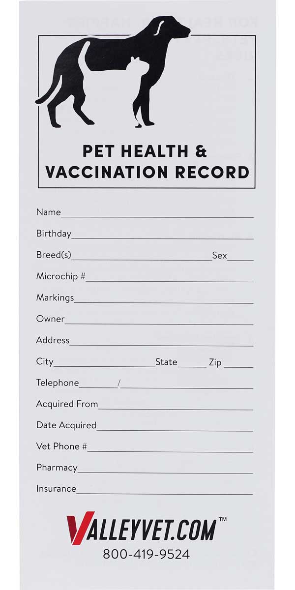 Free Printable Dog Vaccine Record Form