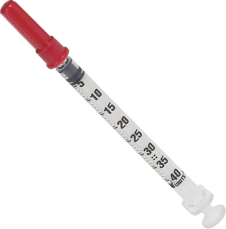U-40 Insulin Syringe with Needle for Animal Use Covidien - Safe