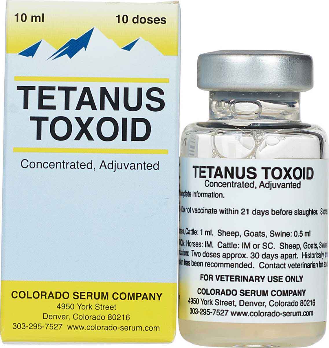 Tetanus Toxoid Livestock Vaccine Colorado Serum Tetanus Vaccines