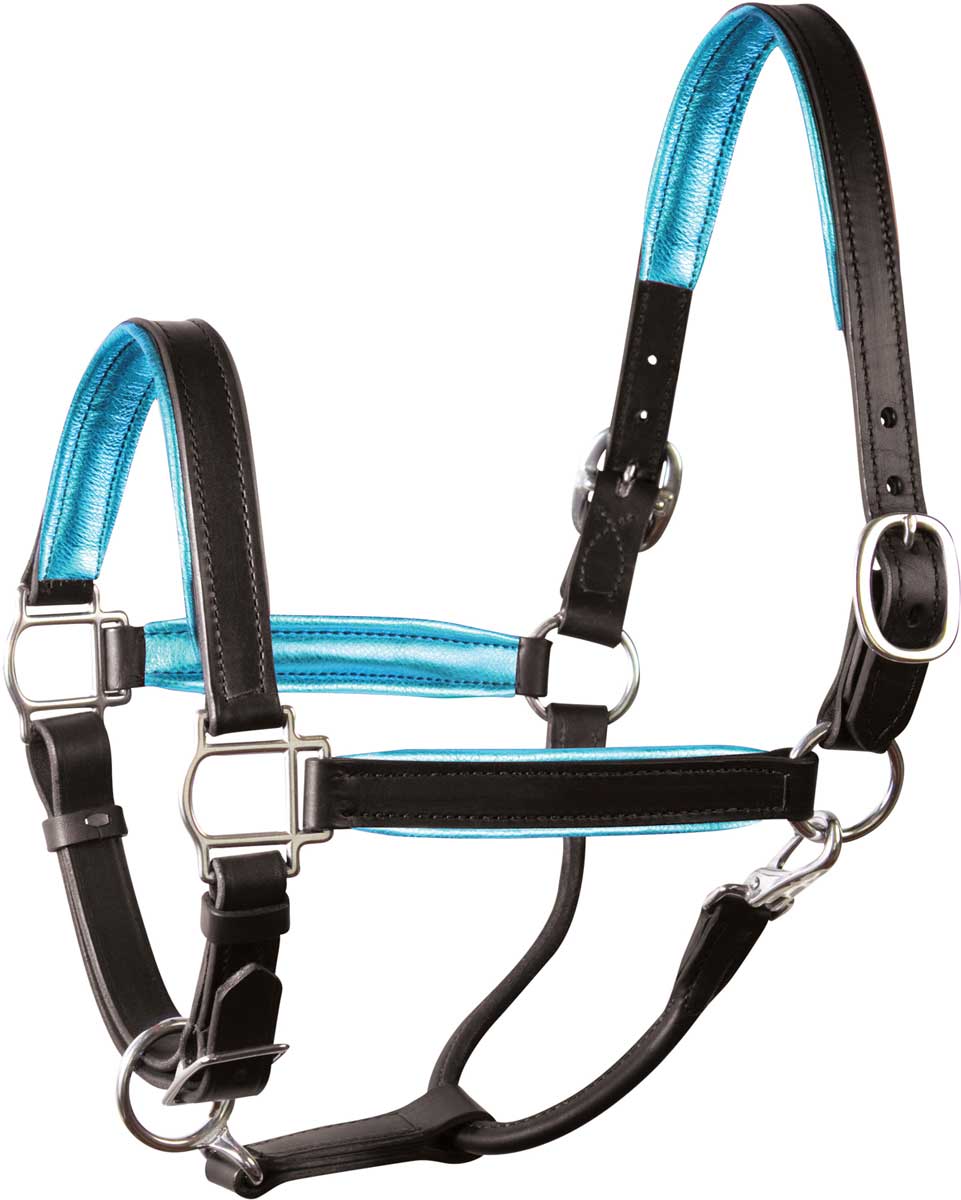 Leather Halter with Metallic Color Padding Perri's Leather