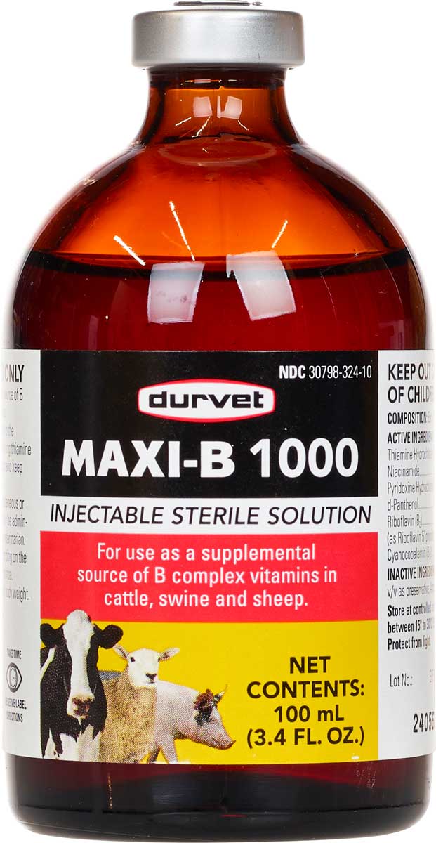 Maxi-B 1000 For Cattle, Swine And Sheep Durvet - Nutrition | Goat Sheep ...